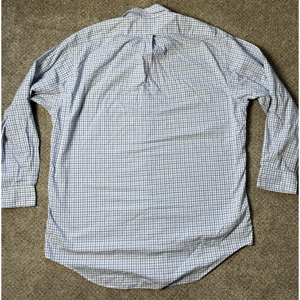 Polo Ralph Lauren Men's Button Up Shirt Yarmouth 16 32/33 Blue Plaid Long Sleeve - Picture 4 of 6